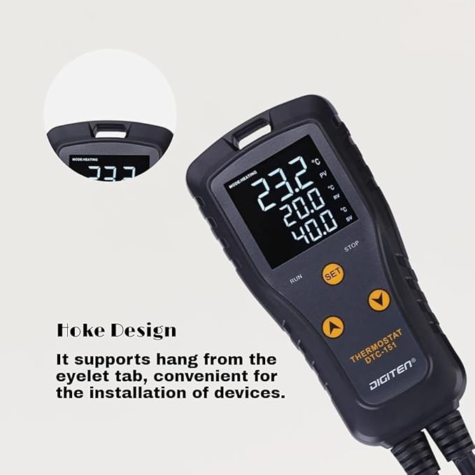 DIGITEN DTC151 Temperature Controller Plug-in Thermostat Cooling Heating Temperature Controller Outlet GreenhouseThermostat for Germination Incubation Homebrewing - Image 4