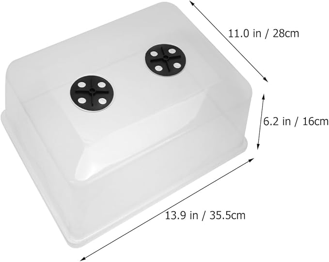 PRETYZOOM Elevated Lid for Starter Tray, Clear Plant Propagator Lids, Germination Tray Lid Started, Heightened Lids with Adjustable Humidity Vent (35x28x16cm) - Image 5