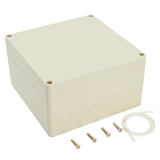 LeMotech Waterproof Dustproof IP65 ABS Plastic Junction Box Universal Electric Project Enclosure Pale Gray 6.3 x 6.3 x 3.54 inch (160 x 160 x 90 mm) by LeMotech