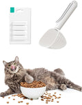 Pet Food Moisture Absorber – Reusable Diatomite Drying Blocks for Cats and Dogs, Keep Kibble Fresh and Dry (White - transparent graduated spoon + 4 drying strips) by Unknown