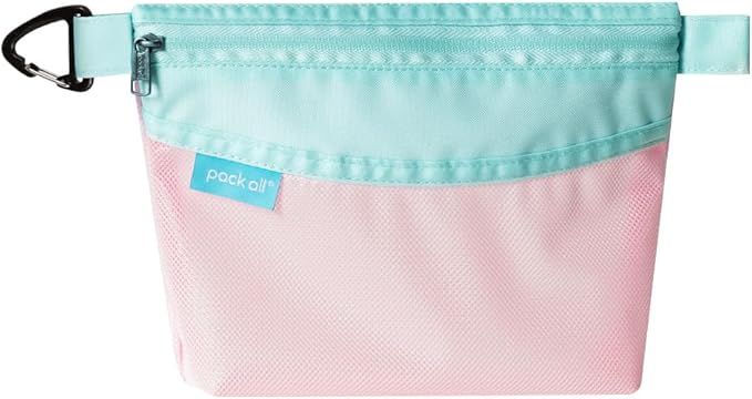 pack all Water-resistant Material Zipper Pouch, Mesh Zipper Bag for Storage, Travel, Office (Small, Pink) by packall