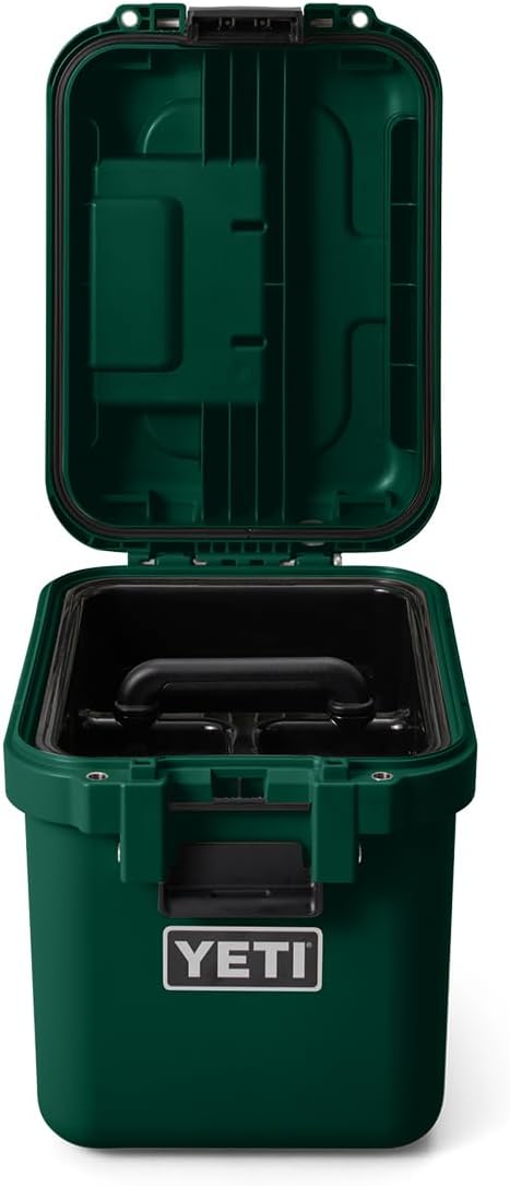 YETI LoadOut 15 GoBox Divided Waterproof Cargo Case, Dry Box, Camera Case, Fishing Tackle Box, Black Forest Green - Image 5
