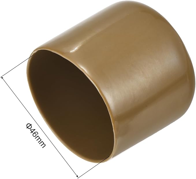 uxcell 20pcs Rubber End Caps 46mm ID Vinyl PVC Round Tube Bolt Cap Cover Screw Thread Protectors Light Brown - Image 3