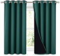NICETOWN 100% Blackout Curtain with Black Liner, Thermal Insulated 2-Layer Lined Drape, Room Cooling Small Window Drapery for Dining Room (Hunter Green, 1 Panel, 52 inches W by 54 inches L) by NICETOWN