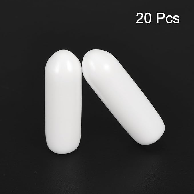 uxcell 20pcs Rubber End Caps 3.5mm ID Vinyl Round End Cap Cover Screw Thread Protectors White - Image 2