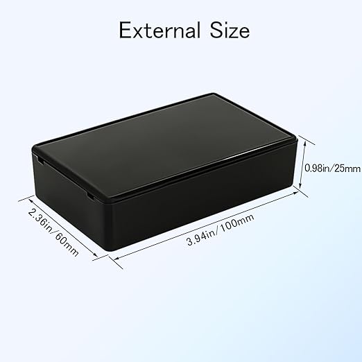Project Box 8 Pieces Electrical Box Small Junction Box ABS Plastic Enclosure Power Electronic Case Black 3.94" x 2.36" x 0.98"(100 x 60 x 25mm) - Image 3