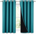 NICETOWN 100% Blackout Curtains 54 inches Long, Double-Deck Completely Blackout Window Treatment Thermal Insulated Lined Drapes for Small Window (Peacock Teal, 1 Pair, 52 inches Width Each Panel) by NICETOWN