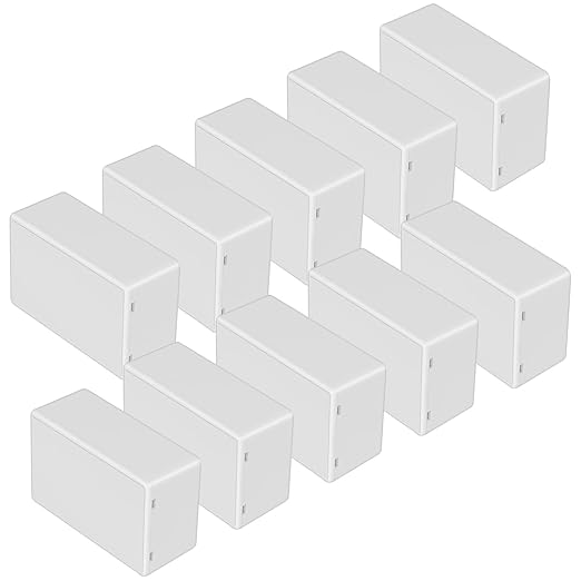 LeMotech Project Box 10 Pieces ABS Plastic Electrical Project Case Small Junction Box for Electronics White 2.76 x 1.77 x 1.14 inch (70 x 45 x 29 mm) by LeMotech