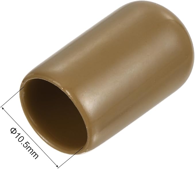 uxcell 20pcs Rubber End Caps 10.5mm ID Vinyl PVC Round Tube Bolt Cap Cover Screw Thread Protectors Light Brown - Image 3