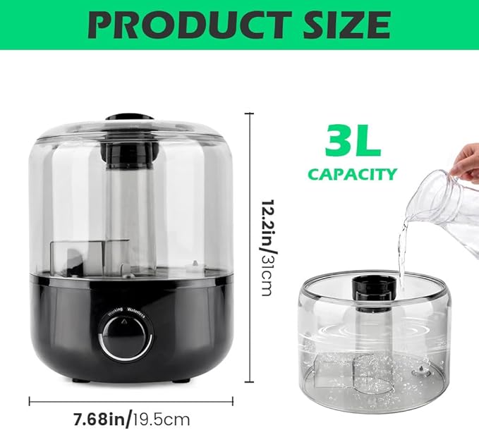 Reptile Humidifier Fogger, 3L Visible Tank Reptile Miste-r for Reptile & Amphibians Terrariums, with Hose Nozzle for Bearded Dragon/Lizard/Gecko/Snake/Tortoise/Moss - Image 3