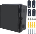 Junction Box, Hinged Black Cover IP67 Waterproof ABS Project Box with Mounting Plate Electrical Box Enclosure with Wall Bracket 8.3 x 8.3 x 4.3inch(210x210x110mm) by Otdorpatio