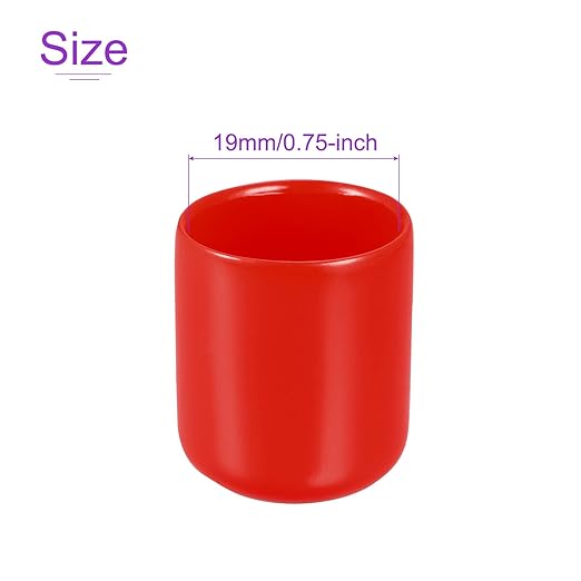 DMiotech 20 Pack 3/4" ID Red Screw Thread Protectors Rubber End Caps Bolt Covers for Screw Bolt Furniture Pipe - Image 4