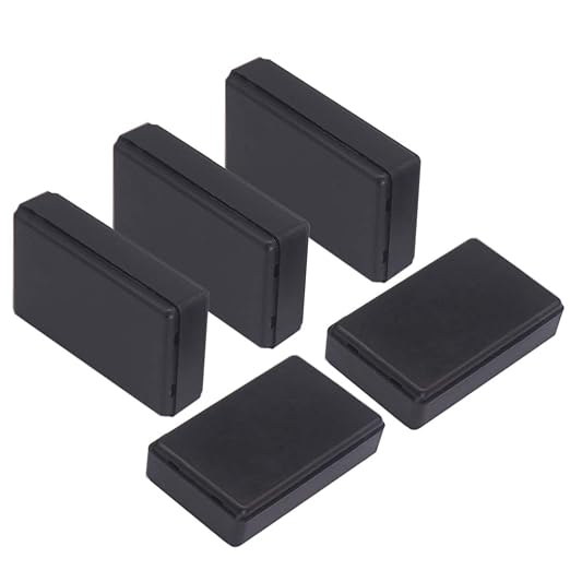 Zulkit 5Pcs Project Boxes ABS Plastic Electrical Project Case Power Junction Box Black 2.28 x 1.38 x 0.59 inch (58 x 35 x 15 mm) by Zulkit