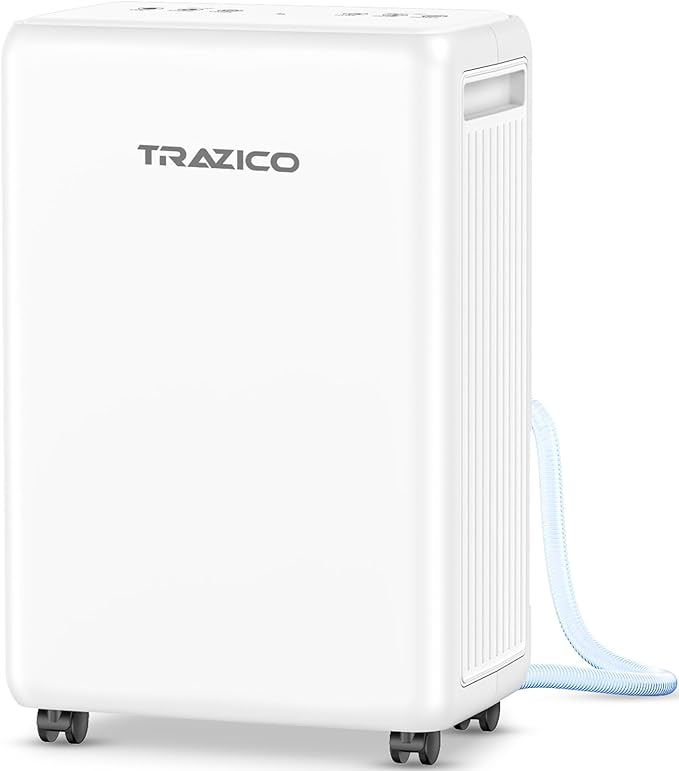 2000 Sq.ft Dehumidifier for Basement, Trazico 30 Pint Dehumidifiers for Home Large Room Bedroom Bathroom with Drain Hose, Intelligent Humidity Control, 3 Modes, 24H Timer, Auto Defrost, White by Trazico