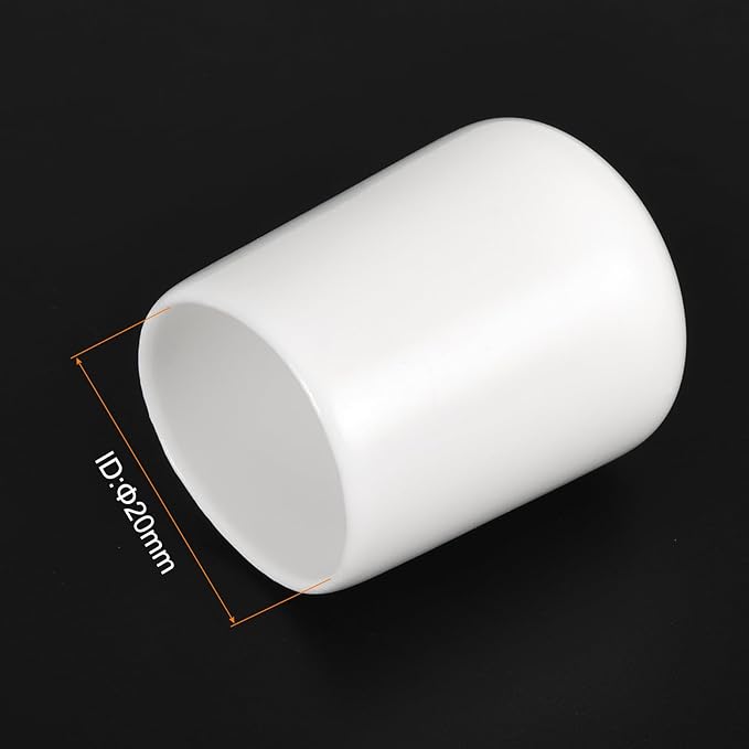 uxcell 20pcs Rubber End Caps 20mm ID Vinyl Round End Cap Cover Screw Thread Protectors White - Image 3