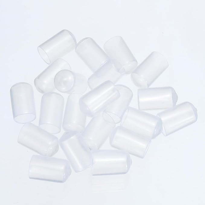 uxcell 20pcs Rubber End Caps 22mm(7/8") ID Vinyl PVC Round Tube Bolt Cap Cover Screw Thread Protectors Clear - Image 4