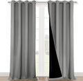 NICETOWN 100% Blackout Blinds, Laundry Room Decor Window Treatment Curtains for Large Patio Sliding Door, Thermal Insulated Silver Grey Curtains for Bedroom, Set of 2, 52 inches x 108 inches by NICETOWN