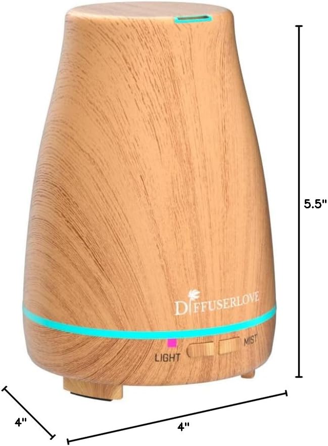 Diffuserlove Essential Oil Diffuser 200ML Aroma Diffuser Mist Humidifiers with 7 Color LED Lights, Auto Shut-Off Function for Bedroom Office Room House - Image 9