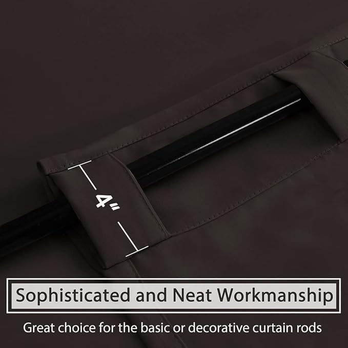 H.VERSAILTEX Blackout Curtains Thermal Insulated Window Treatment Panels Room Darkening Blackout Drapes for Living Room Back Tab/Rod Pocket Bedroom Draperies, 52 x 96 Inch, Chocolate Brown, 2 Panels - Image 9