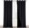 NICETOWN Full Shading Curtains 90 inches Long 2 Panels Set for Windows, Super Heavy-Duty Black Lined Blackout Curtains for Bedroom, Privacy Assured Window Treatment (Black, 52 inches W) by NICETOWN