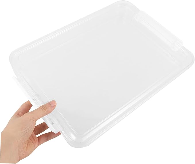 Flat Transparent Document Storage Box Pet File Organizer for Desktop Keeps Documents and Dry for Photos and Certificates - Image 5