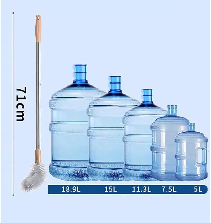 LUFOX 2 Pack 28" Long Bottle Brush, 3 & 5 Gallon Bottle Cleaner Brush, Bendable Replaceable Brush Head Bottle Cleaning Brush for Family - Image 3