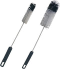 Coralpearl Bottle Brushes Thin Long Handle X 2, Utility Skinny Wire Cleaner Set Big Small, Bendable Flexible for Cleaning Narrow Neck Water, Beer, Wine, Baby Bottles, Pipes, Tubes, Hoses, and Flasks by Coralpearl