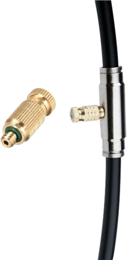 Brass Misting Nozzle, 10 Pack High Pressure Spray 10/24 UNC Outdoor Anti-drip Fogging Spray Head Misting System Tips for Landscaping Outdoor Cooling System (0.012 Orifice) - Image 4
