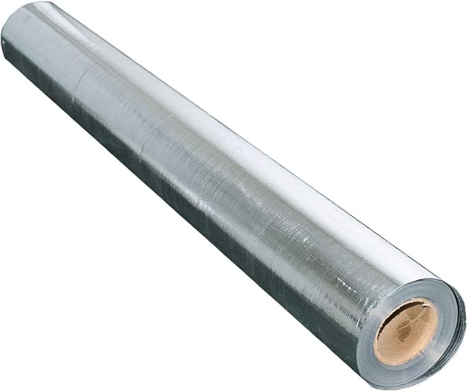 US Energy Products 250 sqft (4ft x 62.5ft) Aluminum Foil Barrier Insulation Sauna Non Perforated Solid 8 Mil Reinforced Aluminum Vapor Barrier. by Unknown