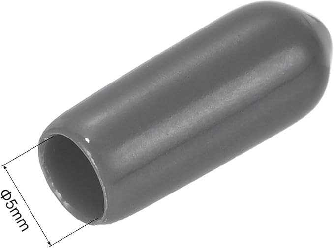 uxcell 20pcs Rubber End Caps 5mm(3/16") ID Vinyl PVC Round Tube Bolt Cap Cover Screw Thread Protectors Dark Grey - Image 3