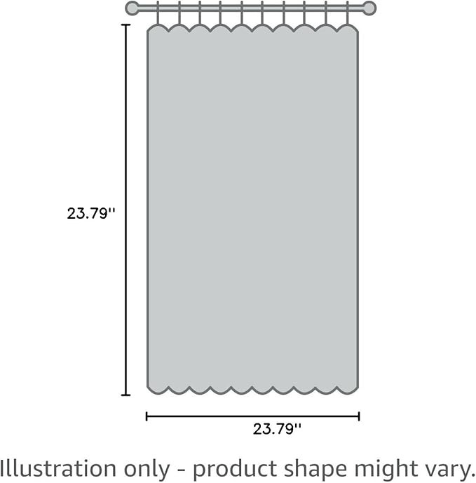Home Queen White Waffle Bathroom Window Curtains, Water Repellent Rod Pocket Kitchen Drapes for Small Window, 2 Panels, 24 W X 24 L Inch Each - Image 10