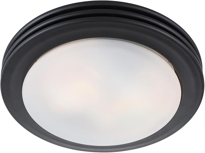 Good Housekeeping 90054z Yorkshire Decorative Bathroom Ventilation Exhaust Fan and Light, Medium, Matte Black - Image 2