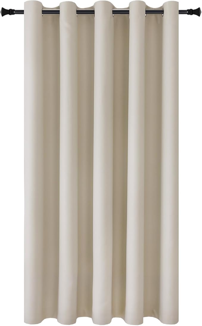 DWCN Room Divider Blackout Curtain Thermal Grommet Panel with Top for Bedroom Partition, Patio Sliding Door Curtains - Extra Wide Curtains for Glass Door, 6.7ft Wide x 7ft Tall, Light Beige - Image 6