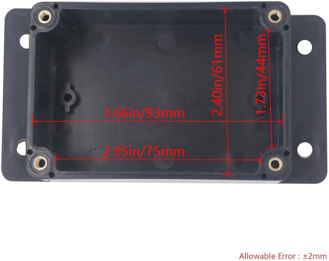 2pcs Project Box ABS Black Electrical Boxes IP65 Outdoor Waterproof Box Electronic Junction Box Fixed Ear Power Enclosure with Cable Glands for DIY Project 3.94 x 2.68 x 1.97 inch - Image 4