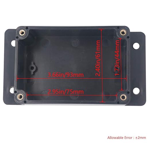 2Packs Junction Box IP65 Waterproof ABS Plastic Electrical Project Case Power Junction Boxes, Project Box with Fixed Ear Black 3.94x2.68x1.97 inch(100x 68 x50 mm) - Image 3