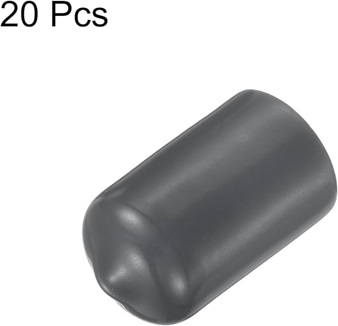 uxcell 20pcs Rubber End Caps 13.5mm ID Vinyl Round Tube Bolt Cap Cover Thread Protectors Dark Grey - Image 2