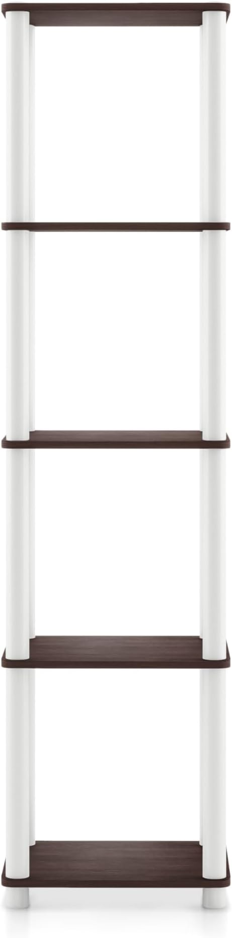 Homes: Inside + Out Apexa Modern 5-Tier Narrow Shelving Units, Collectibles Display Shelves, Easy Assembly Standing Shelf, Home Storage Organizer for Living Room, Bedroom, Office, Espresso - Image 11