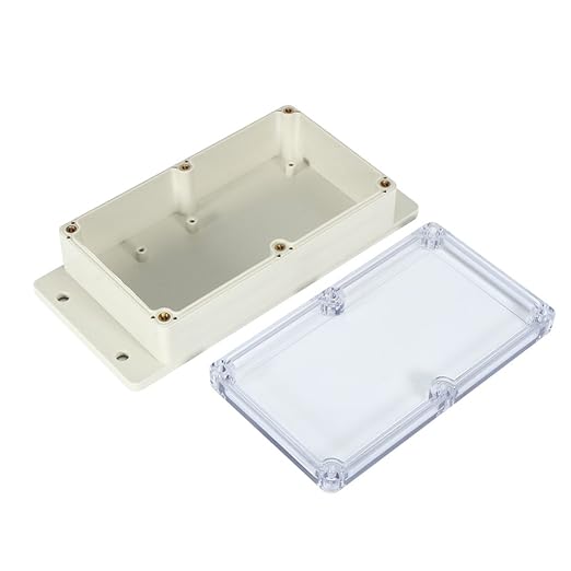 ABS Plastic Junction Box, Dustproof Weatherproof IP65 Electrical Box - Universal Project Enclosure Pale Pale Grey, with PC Transparent/Clear Cover and Fixed Ear 6.2"x3.5"x1.8"(158x90x46mm) - Image 3