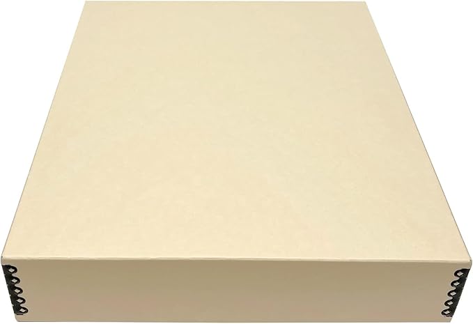 Lineco Museum Archival Storage Box, 14.75x18.75x3 in. Drop Front Design. Acid-Free with Metal Edge. Organize Photos, Pictures, Prints, Documents, Crafts, DIY. Tan, 1 Pack by Lineco