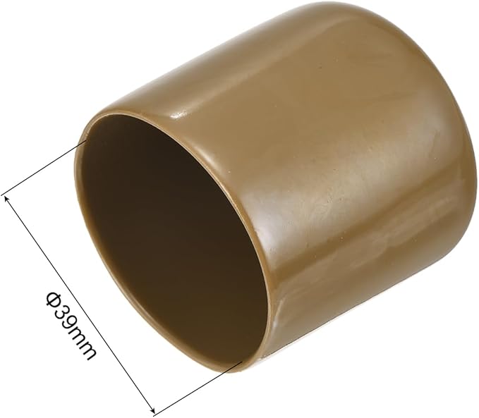uxcell 20pcs Rubber End Caps 39mm(1 1/2") ID Vinyl PVC Round Tube Bolt Cap Cover Screw Thread Protectors Light Brown - Image 3