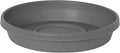 Bloem Terra Resin Saucer Tray: 15" Bottom Width - Charcoal Gray - Matte, Durable, Ribbed Bottom, Indoor and Outdoor, Fits 20" Terra Pots by Bloem