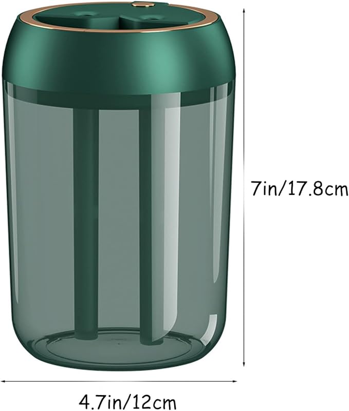 Humidifier, Double Nozzle Humidifiers, 1.8 Liters Large Capacity in Home Office And Bedroom, Suitable for Mother And Baby,Green - Image 2