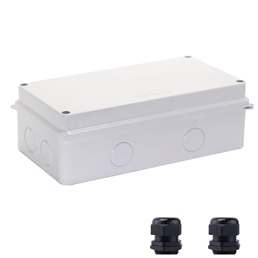 Junction Box, Reserved Holes Electrical Boxes Waterproof IP65 ABS Plastic Electrical Power Cord Enclosure Project Box White 7.9 x 5.9 x 2.8 inch(200x100x70mm) by LuSumtly
