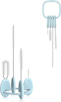 YOTIME Standing Straw Cleaner Brush Set, 4in1 Reusable Straw Brushes with Holder Ring, for Baby Bottles, Sippy Cups and Lids, Blue by YOTIME