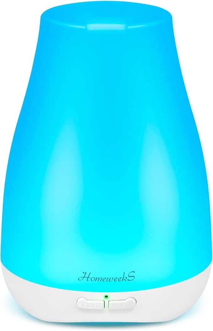 Homeweeks Diffusers, 100ml Colorful Essential Oil Diffuser with Adjustable Mist Mode, Auto Off Aroma for Bedroom/Office/Trip (100 ML 1 Pack) by Homeweeks