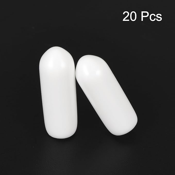uxcell 20pcs Rubber End Caps 4mm(5/32") ID Vinyl Round End Cap Cover Screw Thread Protectors White - Image 2