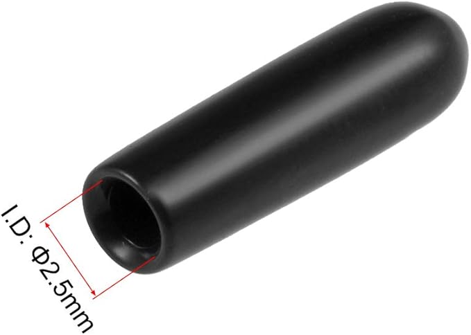 uxcell 20pcs Rubber End Caps 2.5mm ID Vinyl Round Tube Bolt Cap Cover Thread Protectors Black - Image 3