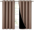 NICETOWN Room Warming Curtains, Bedroom Full Blackout Panels, Super Thick Insulated Window Covers, 100% Blackout Blinds with Black Liner for Small Window(Cappuccino, Set of 2 PCs, 52 by 45-inch) by NICETOWN