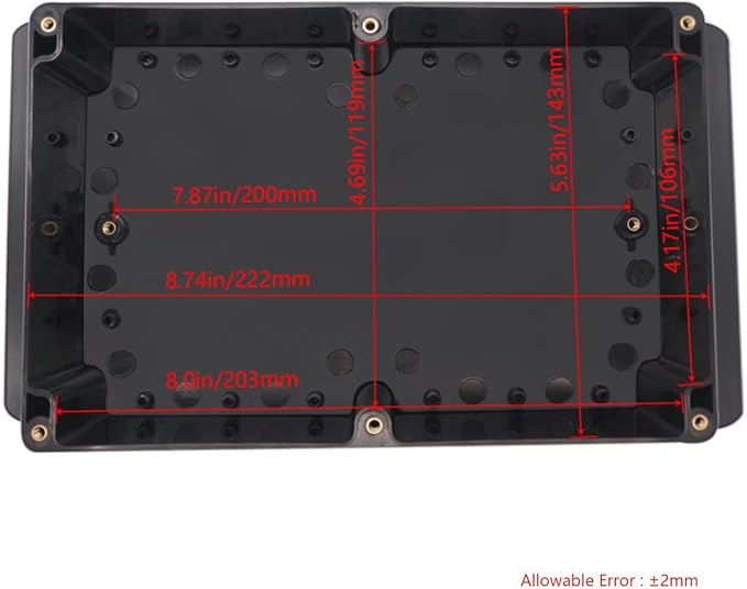 Project Box ABS Plastic Black Electrical Boxes IP65 Waterproof DIY Electronic Junction Box Power Enclosure with Fixed Ear 9.1x5.9x3.4inch (230x150x87 mm) - Image 3