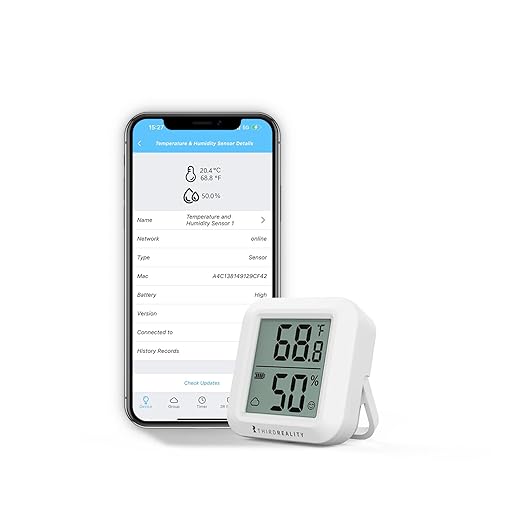 THIRDREALITY Zigbee Temperature and Humidity Sensor with Digital LCD Display, ZigBee Hub Required, App Records, Remote Monitoring and Smart Home Automation, AAA Batteries Included by ThirdReality